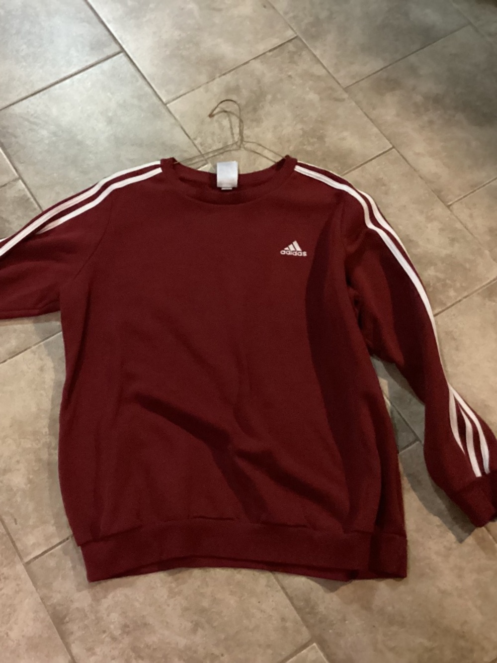 adidas womens 2x ESSENTIALS FLEECE 3-STRIPES SWEATSHIRT red